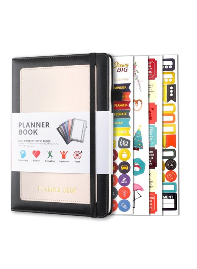 LAMAY Food and Fitness Journal Hardcover Wellness Planner Workout Journal for Women Men to Track Meal and Exercise Count Calories Weight Loss Diet Training Weight Loss Tracker Undated Home an - Image 1